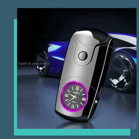 ساعة أنيقة مدمجة مع ولاعة فاخرة لإطلالة تجمع بين الفخامة والابتكار