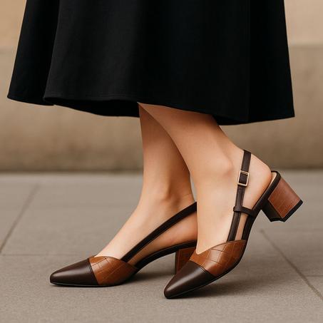 صندل من جلد رطب و كعب مريح