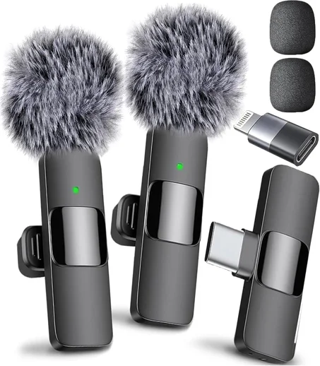 Mini Mic Pro (Último modelo) - Micrófono inalámbrico profesional para iPhone, iPad, Android, micrófono Lavalier para grabación de video, micrófono para iPhone, grabación cristalina con USB-C 