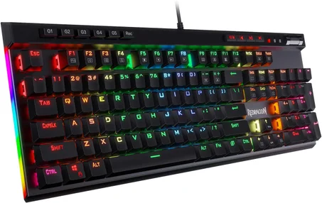 Redragon Teclado mecánico para juegos K580 VATA RGB LED retroiluminado con teclas macro y controles de medios dedicados, enchufe intercambiable en caliente, grabación macro integrada (interru
