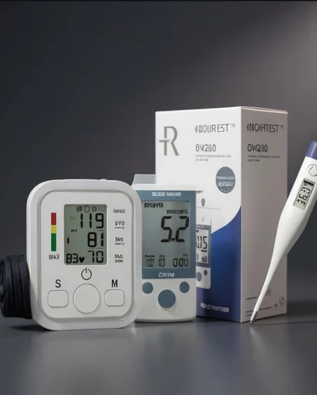 Appareils médicaux à domicile : tensiomètre, glucomètre et thermomètre digital