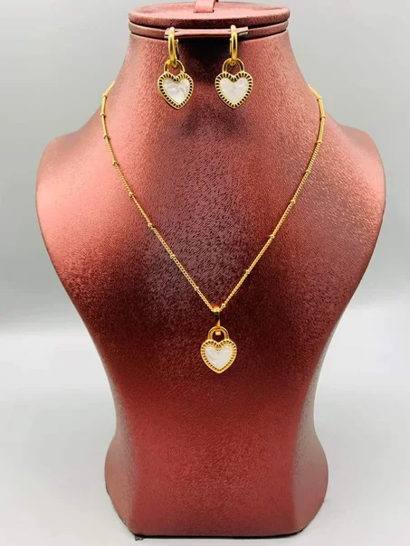 Parure 2 pcs coeur double face