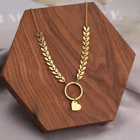 collier circle vintage en acier inoxydable