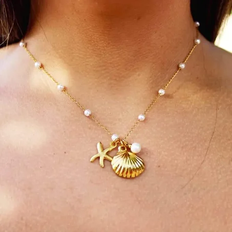 Collier Coquillages en Acier inoxydable