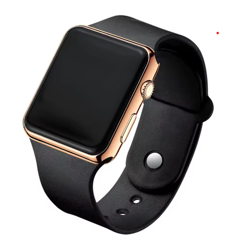 ساعة رقمية بسيطة للرجال والنساء، ساعة رياضية إلكترونية LED بسوار سيليكون أسود، ساعة رجالية كاجوال Reloj Hombre