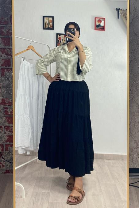 Jupe longue à volants – Confort & style