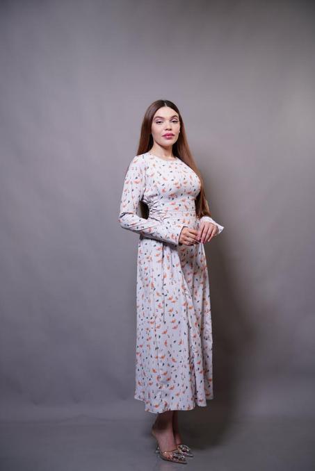 Robe ajustable à fils entrelacés sur les côtés effet ceinture