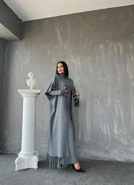 Ensemble 3 pièces avec gilet à franges