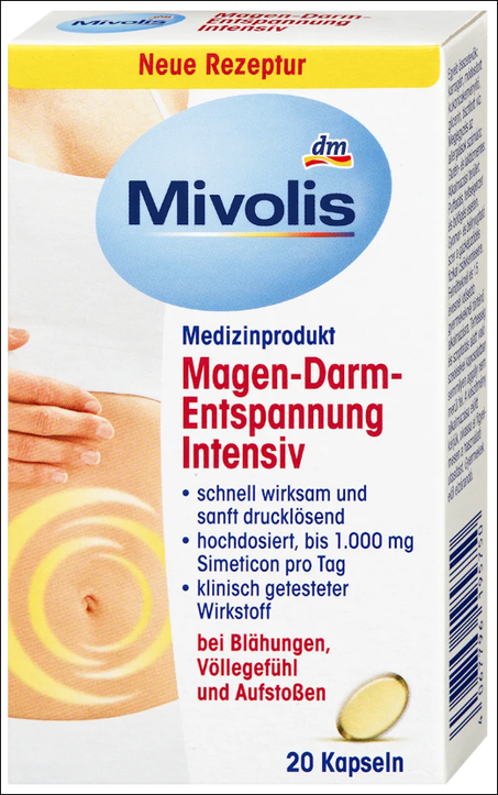 كبسولات مكثفة لاسترخاء الجهاز الهضمي، 20 قطعة