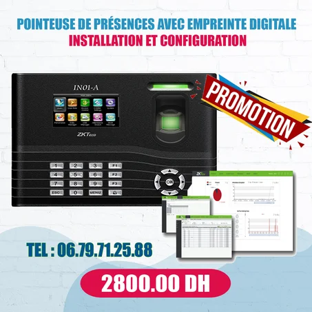 Pointeuse de Présences avec  Empreinte Digitale avec Service