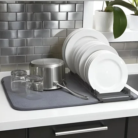 Serviette absorbant en fibres microscopiques avec une base amovible pour vaisselles – منشفة تنشيف و تجفيف الأواني