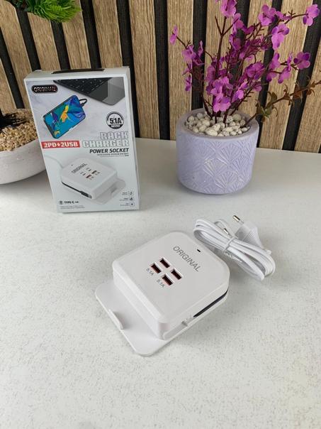 Station de charge rapide universel multiports 4 USB avec Cable Type-C – شاحن متعدد المنافذ