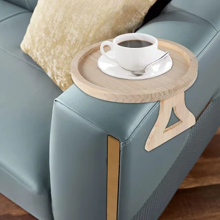 Plateau d'accoudoir de fauteuil en Bambou à Clip de Bras - صينية مسند ذراع للأريكة