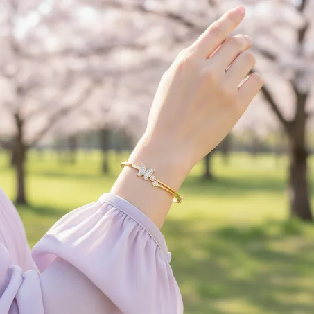 BRACELET LUMIÈRE DE PAPILLIONS DORÉ