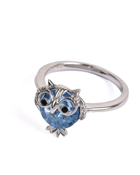 bague pierre hibou bleu