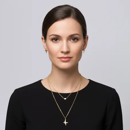 Parure motif fréquence cardiaque (plaqué or)