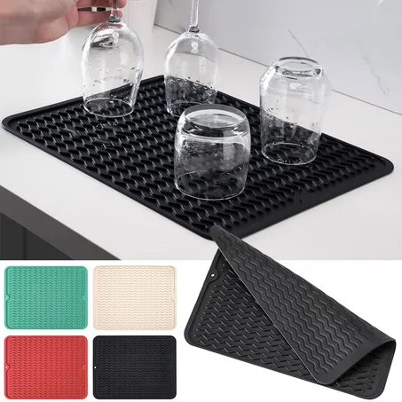 Tapis de Séchage en Silicone Souple et Flexible pour Cuisine – بساط تقطير الأواني