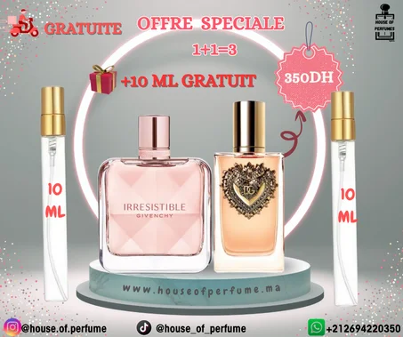 PACK 10ml D&G Devotion +10 ml Irresistible + 10 ml gratuit