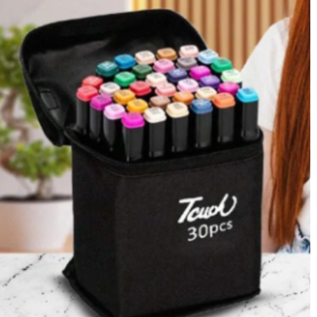 قلم ماركر ملون - قلم طلاء ذو ​​رأسين مزدوجين