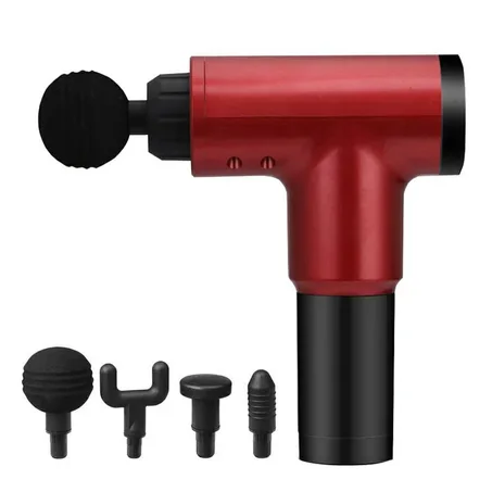 مسدس تدليك كهربائي لاسلكي قابل للشحن + 4 رؤوس