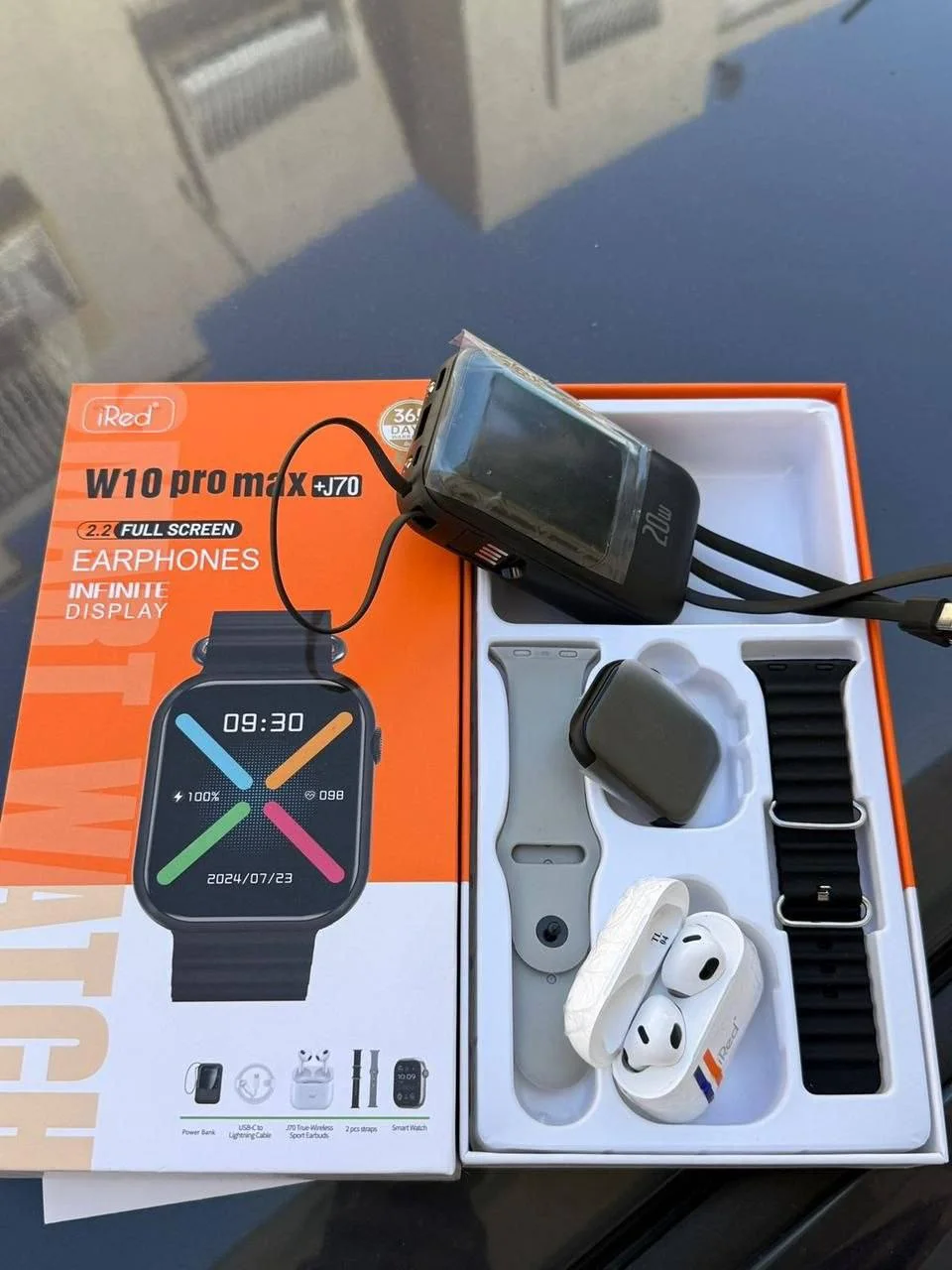 Pack iRed W10 Pro Max 🔥 Montre + Écouteurs + Power Bank