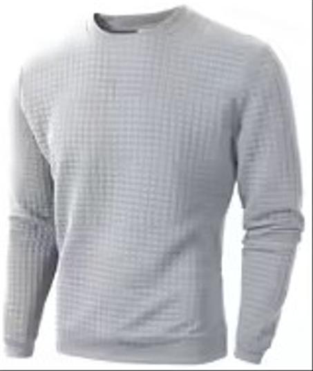 بلوفر رجالي خريفي جاكار بنقشة مربعات – دافئ وأنيق للخروج اليومي