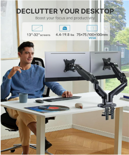 حامل شاشة مزدوج - حامل مكتب قابل للتعديل