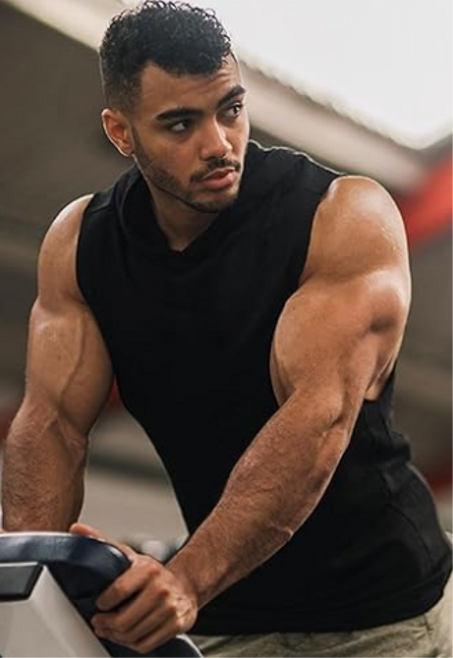 تي شيرت بدون اكمام للرجال، الخاص بالتمارين الرياضية وكمال الاجسام وقص العضلات