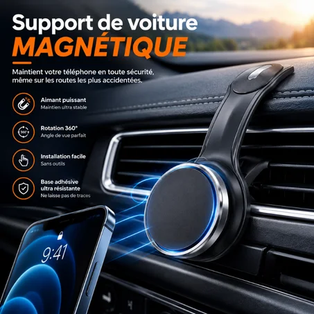 Gardez votre téléphone bien fixé et visible pendant tous vos trajets 🚗