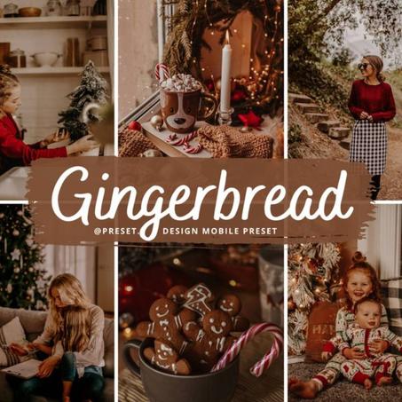 Christmas Lightroom Mobile Presets, 10 Gingerbread Instagram Filter, Winter Preset for Holidays, Warm Moody Presets for Blogger