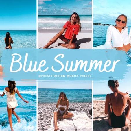 10 Blue Summer Lightroom Mobile Preset, Bright Summer Photo Editing Filter for Instagram Influencer, Beach Travel Preset for Blogger, Tan