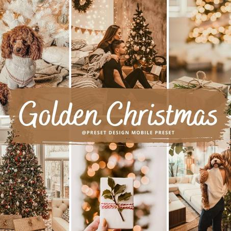 Christmas Lightroom Mobile Presets, 10 Golden Christmas Instagram Filter, Xmas Winter Preset for Holidays, Warm Family Presets for Blogger
