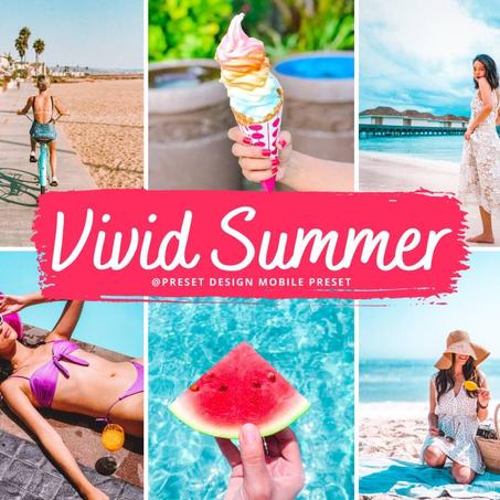 10 Vivid Summer Lightroom Mobile Preset, VIBRANT Color Pop Preset for Instagram Influencer, Beach and Summer Photo Filter For Travel Blogger