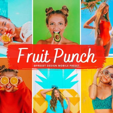 10 FRUIT PUNCH Lightroom Mobile Presets, Vibrant Photo Editing For Instagram Influencer And Blogger, Colorful & Vivid Filter, Travel Color