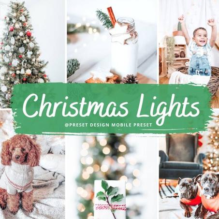 10 Lightroom Mobile Presets, Christmas Lights Instagram Filter, Light Airy Winter Preset, Christmas Presets for Blogger, Bright Soft Filter