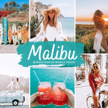 10 Mobile Lightroom Presets Malibu, Bright Summer Presets for Bloggers, Beach Instagram Filter, Photo Filter for Influencers, California Tan