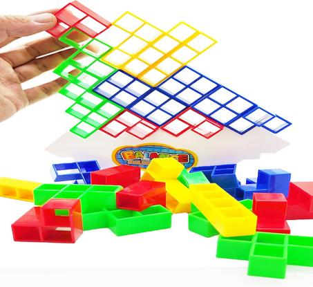 مجموعة العاب تاور مكونة من 32 قطعة مع بطاقات - مكعبات التوازن والتكديس للحصول على لعبة حفلات ممتعة للفريق والعائلة تحديات بالغ