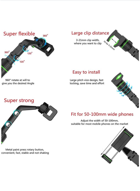 حامل الهاتف للسيارة بمرآة الرؤية الخلفية