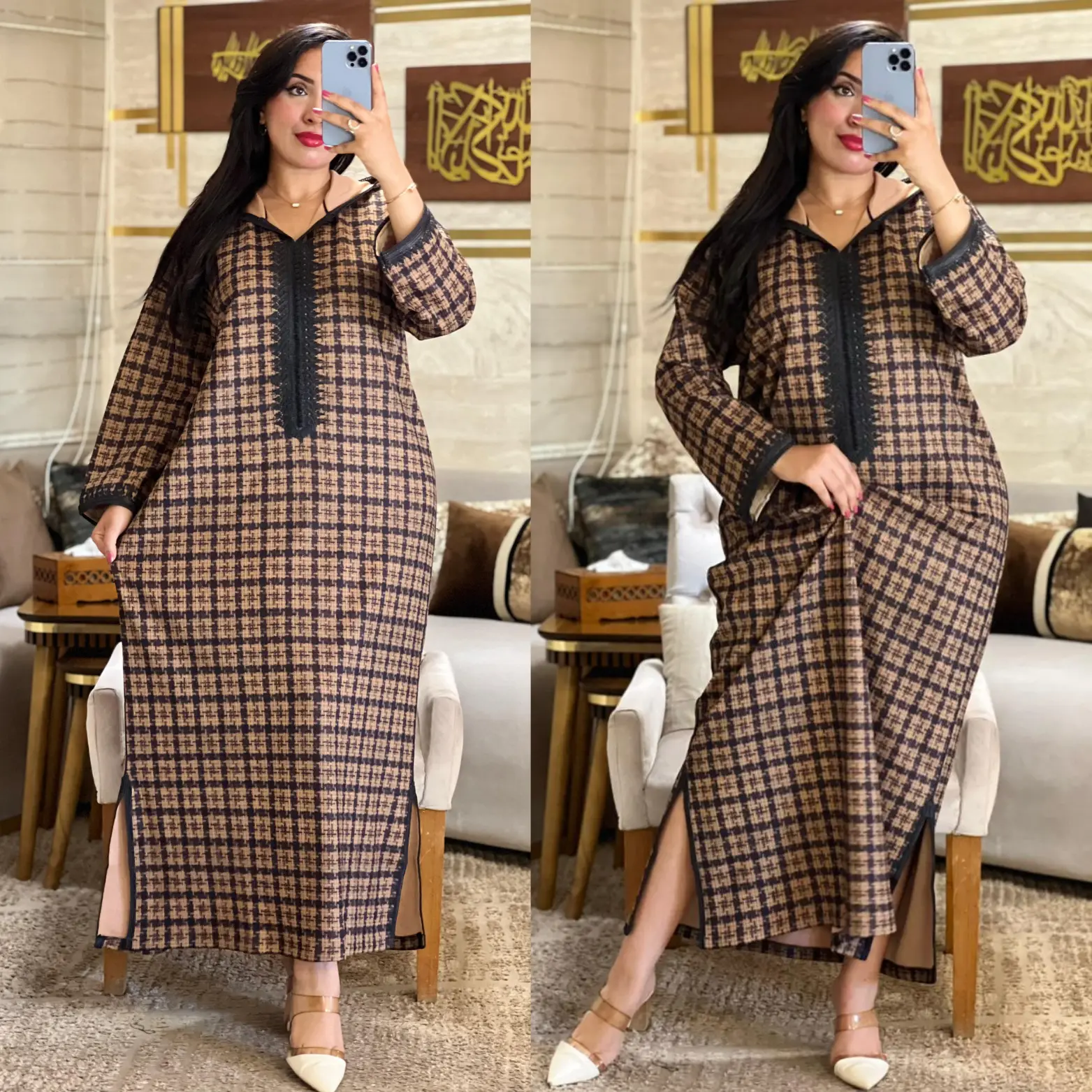 jellaba À Carreaux Classique