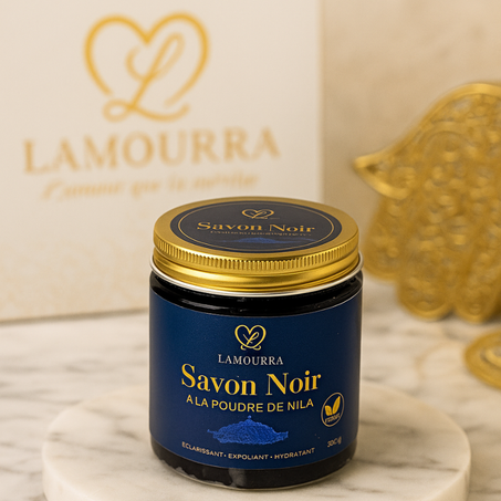 savoir noir à la poudre de nila صابون بلدي بالنيلة