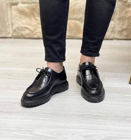 Chaussures en Cuir 100% avec Finition Croco – Élégance & Confort