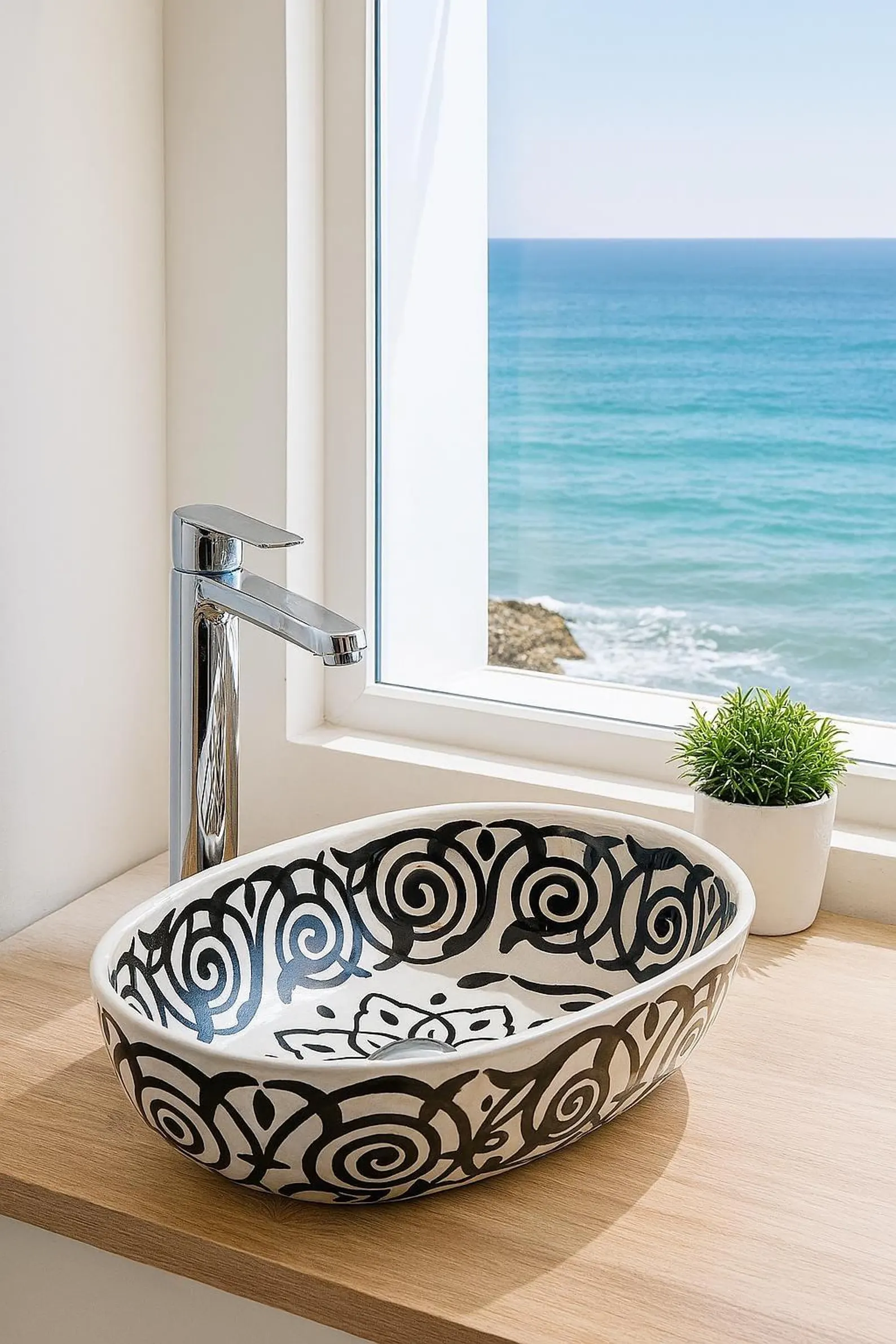 lavabo en céramique oval