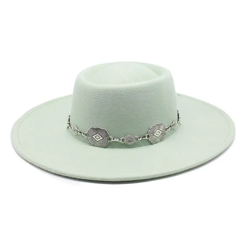 British Style Fedora Hat for Women – Luxury Felt Wide Brim with Belt Band | Formal Jazz Wedding Hat – Madozo