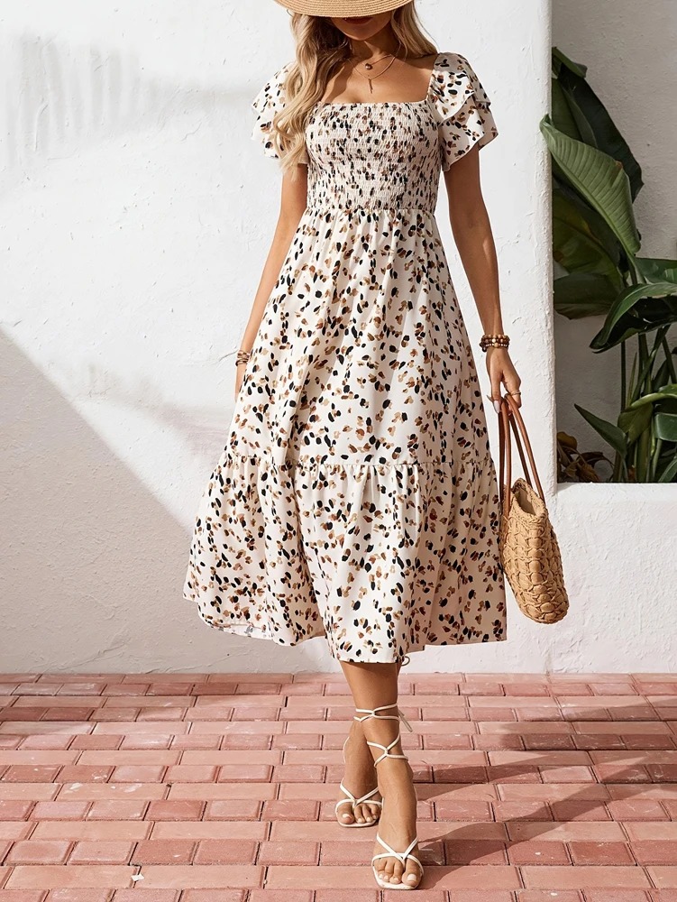 Plus Size Floral Turtleneck Maxi Dress - Women
