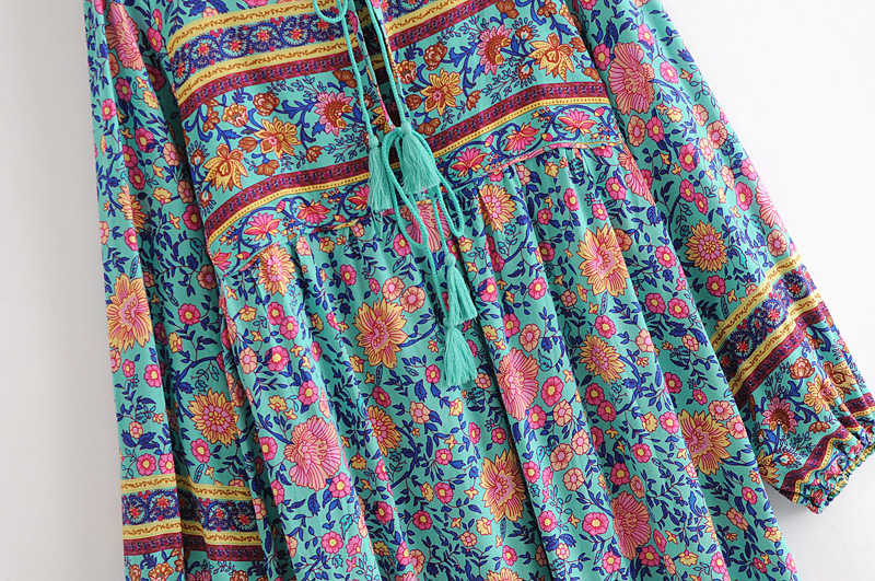 Green Floral Boho Maxi Dress – Beach & Summer Vacation Outfit | Madozo