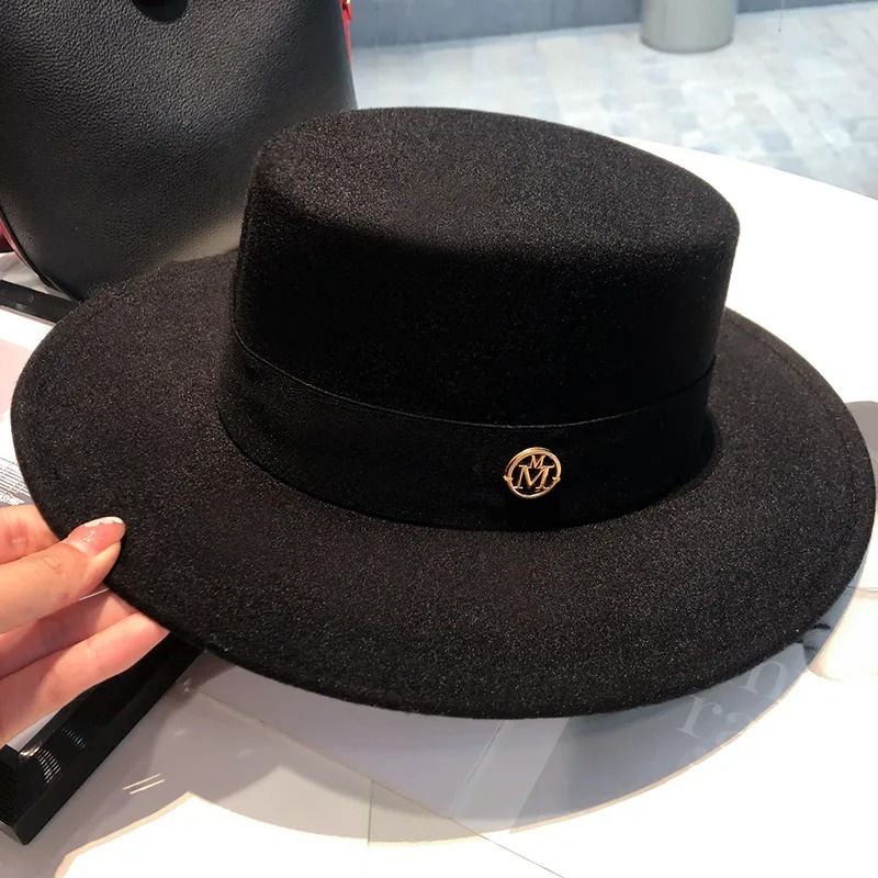 Fedora Hats for Women French Style 10CM Wide Brim Panama Church Wedding Ribbon Band Hat Men Felt Jazz Hat
