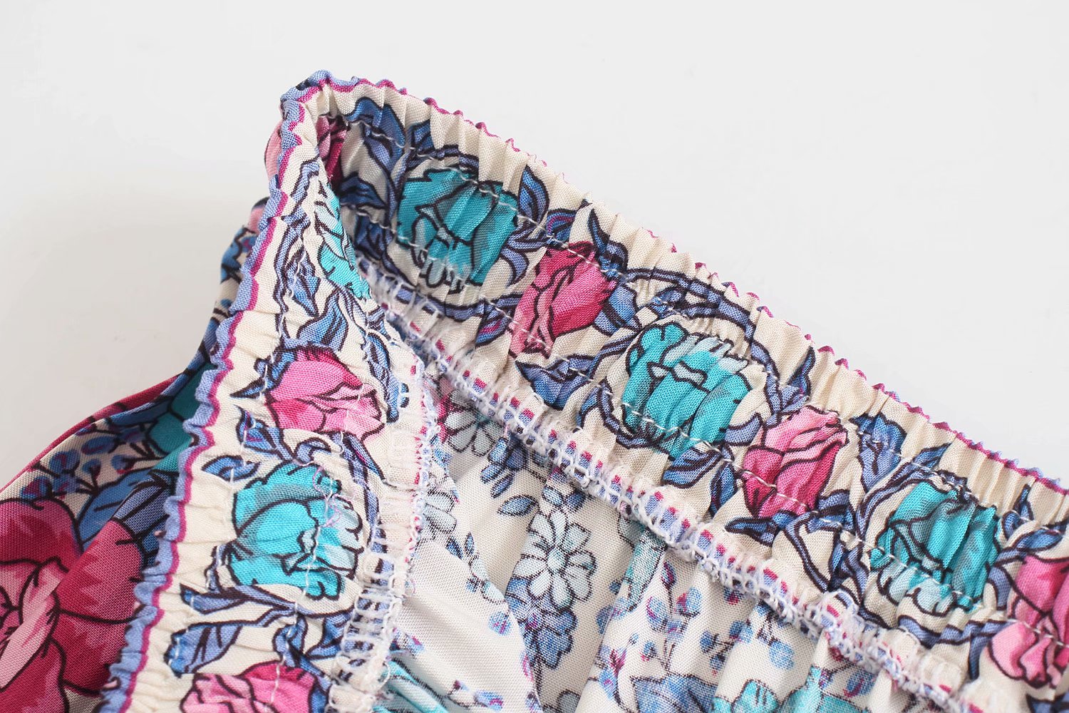 Bohemian Floral Print Long Skirt – Ruffle Hem & Tassel Waist | Hippie Summer Swing Skirt for Women – Madozo