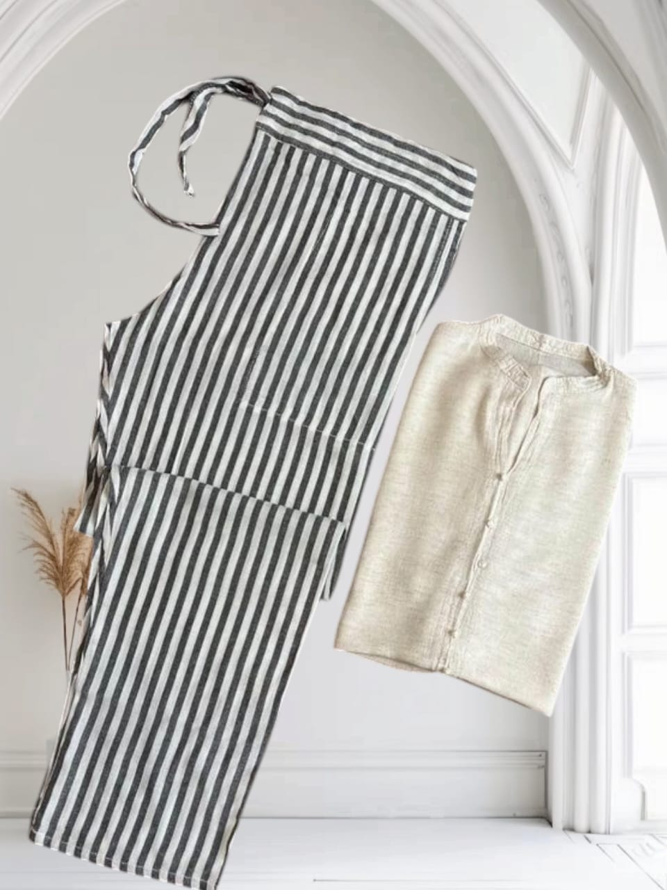 Ensemble du lin traditionnel très confortable, chic et très bonne qualité