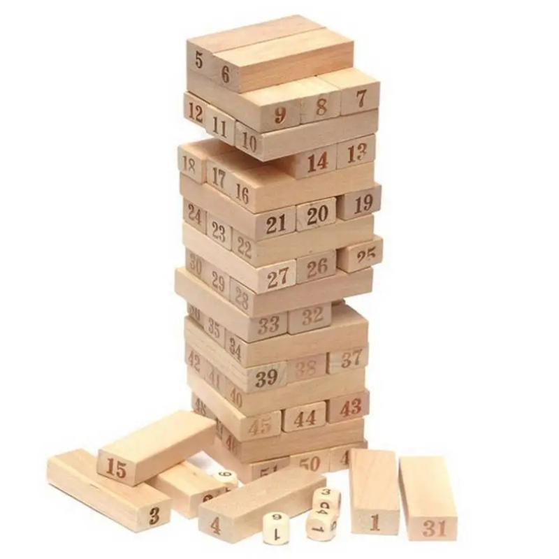 Jenga – Nombre en bois 54 pcs