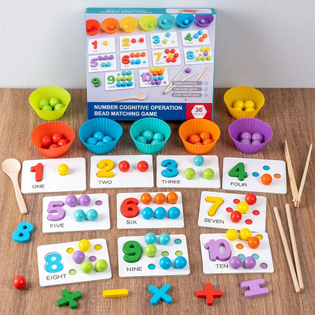 number cognitive operation bead matching game